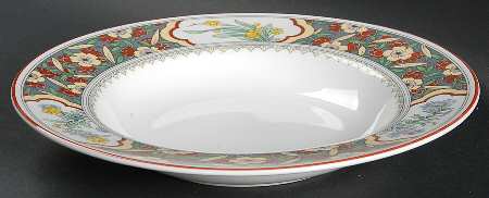 Oriental Blossom (No Center Design) Large Rim Soup Bowl
