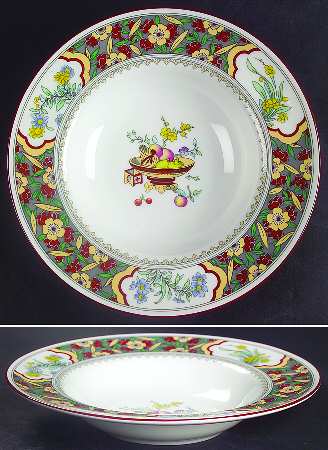 Oriental Blossom (Center Design) Rim Soup Bowl