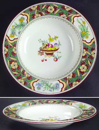 Oriental Blossom (Center Design) Large Rim Soup Bowl