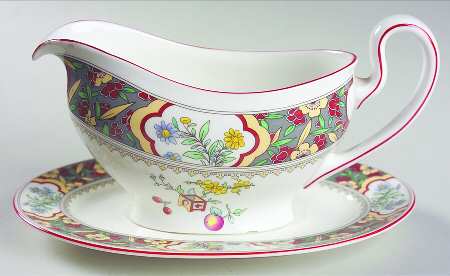 Oriental Blossom (Center Design) Gravy Boat & Underplate