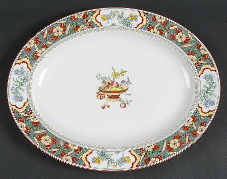 Oriental Blossom (Center Design) 13" Oval Serving Platter