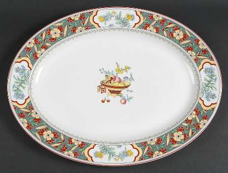 Oriental Blossom (Center Design) 16" Oval Serving Platter