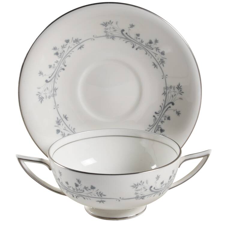 Pandora Footed Cream Soup Bowl & Saucer Set