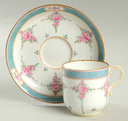Persian Rose (Older) Flat Demitasse Cup & Saucer Set