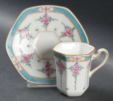 Persian Rose (Older) Flat Demitasse Cup & Saucer Set