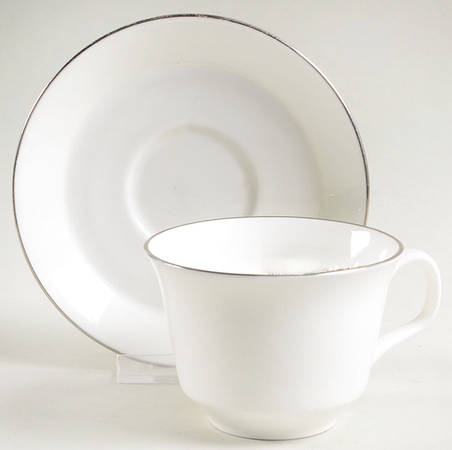 Platinum Monarch Flat Cup & Saucer Set