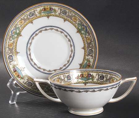 Plymouth Footed Bouillon Cup & Saucer