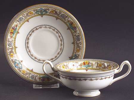 Plymouth Footed Cream Soup Bowl & Saucer Set