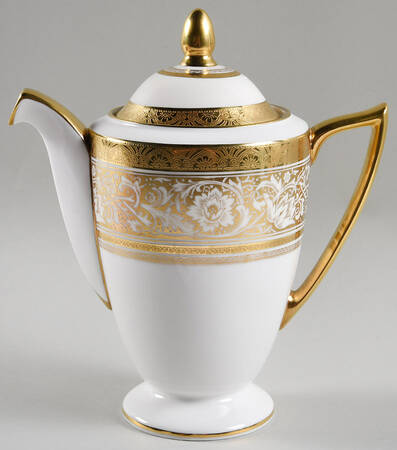 Porcelain Ball Ivory Coffee Pot & Lid