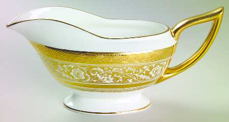 Porcelain Ball Ivory Gravy Boat