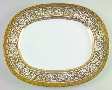 Porcelain Ball Ivory 15" Oval Serving Platter
