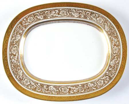 Porcelain Ball Ivory 13" Oval Serving Platter