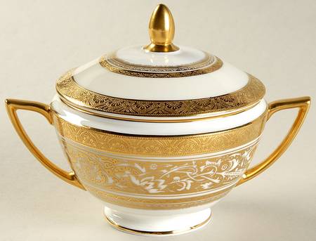 Porcelain Ball Ivory Sugar Bowl & Lid