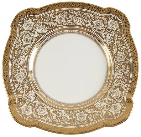 Porcelain Ball Ivory Square Luncheon Plate