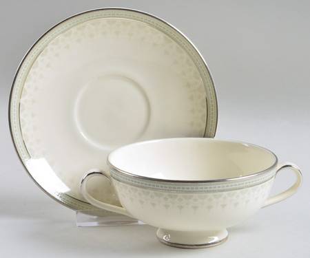 Portland Footed Cream Soup Bowl & Saucer Set