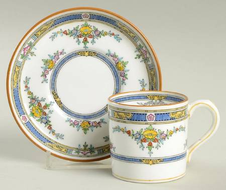 Princess (Yellow Flower) Flat Demitasse Cup & Saucer Set