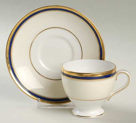 Windsor Cobalt Blue Footed Demitasse Cup & Saucer Set