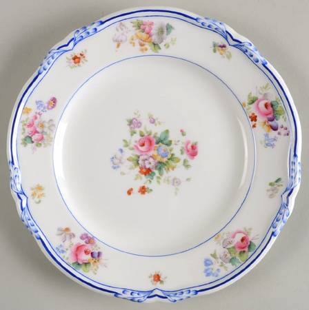 Queen Anne (Blue Trim) Luncheon Plate
