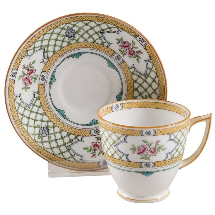 Queen's Trellis Footed Demitasse Cup & Saucer Set