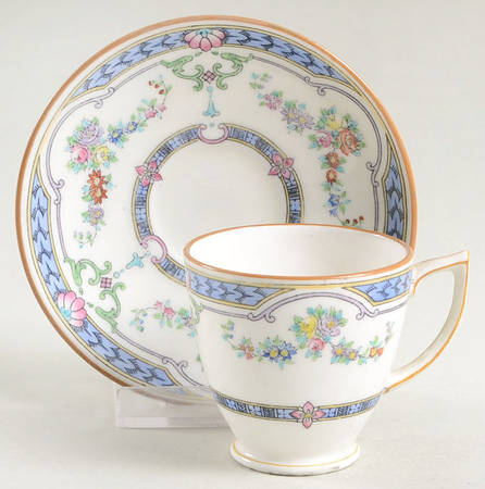 Ripon Blue Footed Demitasse Cup & Saucer Set