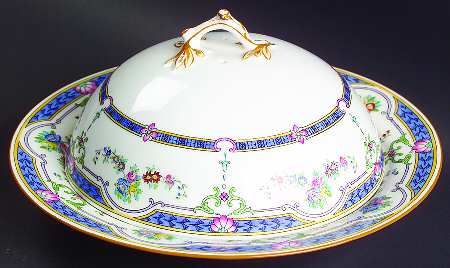 Ripon Blue Muffin Dish & Lid