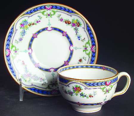 Ripon Blue Flat Cup & Saucer Set