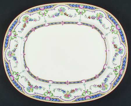 Ripon Blue 14" Oval Serving Platter