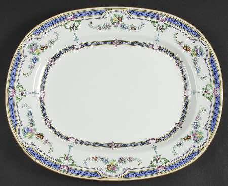 Ripon Blue 13" Oval Serving Platter