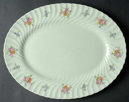 Rosetta Green 15" Oval Serving Platter