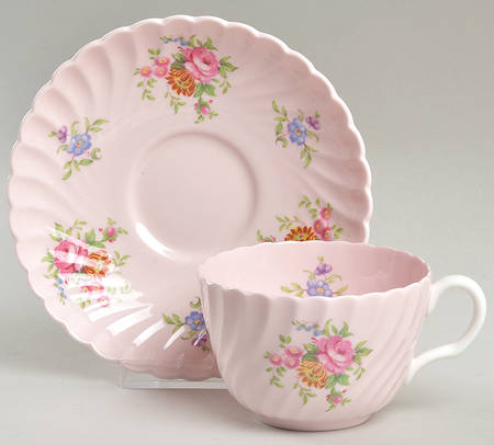 Rosetta Pink Flat Cup & Saucer Set