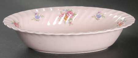 Rosetta Pink 10" Oval Vegetable Bowl