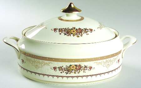 Roxburgh Brown Oval Covered Vegetable by Minton
