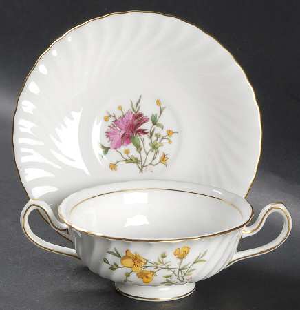 S500 Footed Cream Soup Bowl & Saucer Set