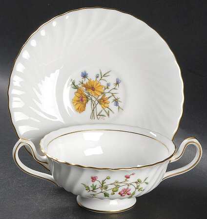 S500 Footed Cream Soup Bowl & Saucer Set