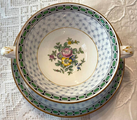 Salisbury Footed Cream Soup Bowl & Saucer Set