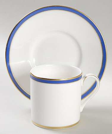Saturn Cobalt Blue Flat Demitasse Cup & Saucer Set
