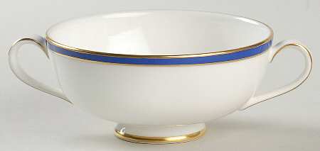 Saturn Cobalt Blue Footed Cream Soup Bowl