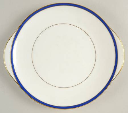 Saturn Cobalt Blue Handled Cake Plate