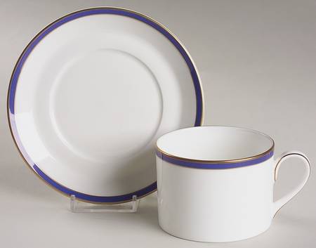 Saturn Cobalt Blue Flat Cup & Saucer Set