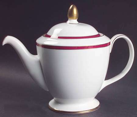 Saturn Ruby Crimson Teapot & Lid