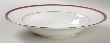 Saturn Ruby Crimson Rim Soup Bowl