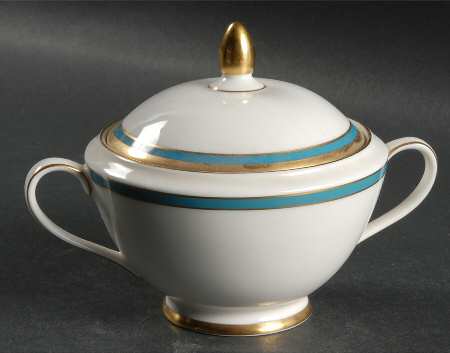 Saturn Turquoise Sugar Bowl & Lid