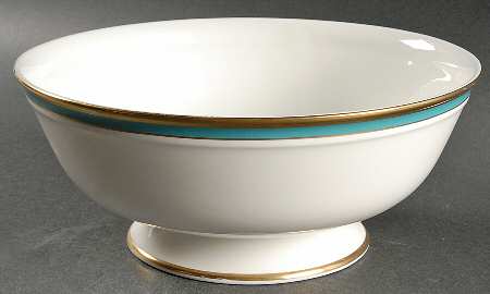 Saturn Turquoise Large Footed Salad Serving Bowl