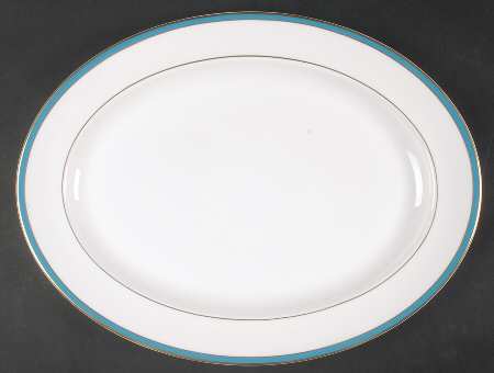Saturn Turquoise 16" Oval Serving Platter