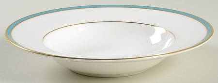 Saturn Turquoise Rim Soup Bowl