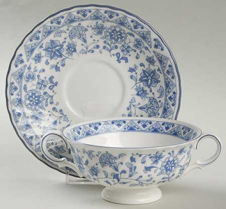 Shalimar Footed Cream Soup Bowl & Saucer Set