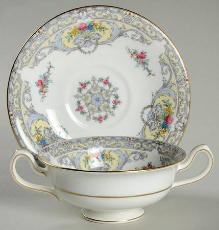 Shelburne Footed Cream Soup Bowl & Saucer Set
