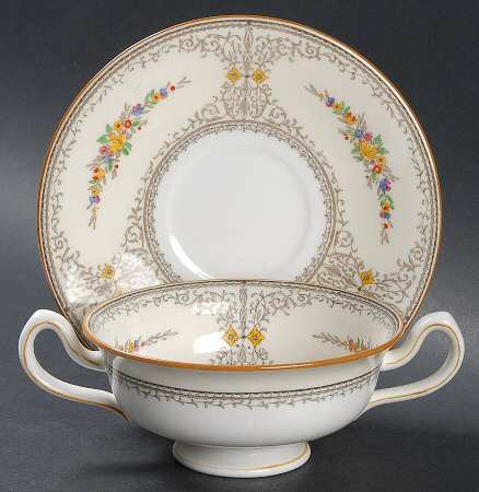 Sheridan Footed Cream Soup Bowl & Saucer Set