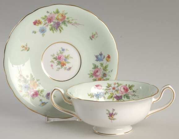 Sherwood Footed Cream Soup Bowl & Saucer Set