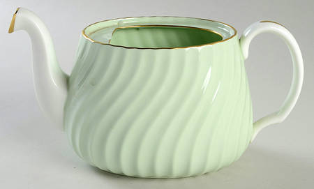 Shell Green and Gold Teapot No Lid